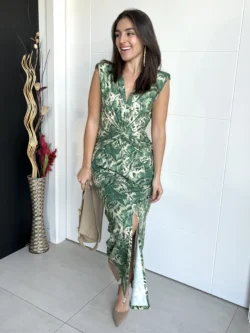 Vestido Hortensia Cruzado Verde - Imagen 4