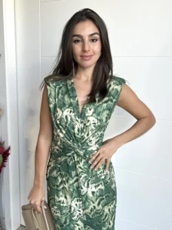 Vestido Hortensia Cruzado Verde - Imagen 3