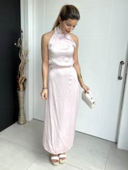 Vestido Midi Abertura Rosa Palo - Imagen 6