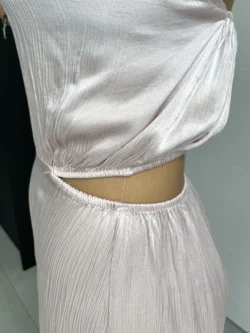 Vestido Midi Abertura Rosa Palo - Imagen 13