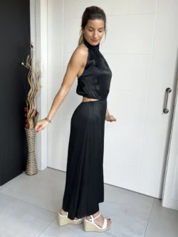 Vestido Midi Abertura Negro - Imagen 10