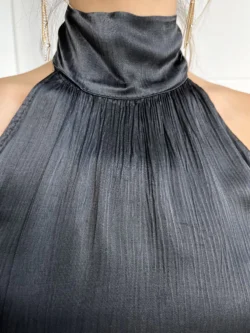 Vestido Midi Abertura Negro - Imagen 14