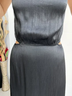 Vestido Midi Abertura Negro - Imagen 15