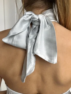 Vestido Midi Abertura Plateado - Imagen 12