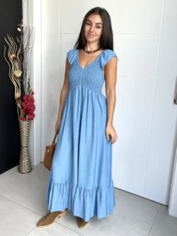 Vestido Vuelo Volantes Azul - Imagen 4