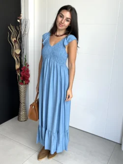 Vestido Vuelo Volantes Azul - Imagen 5