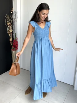 Vestido Vuelo Volantes Azul - Imagen 7