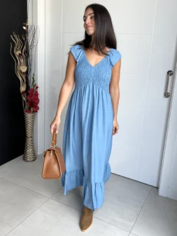 Vestido Vuelo Volantes Azul - Imagen 8