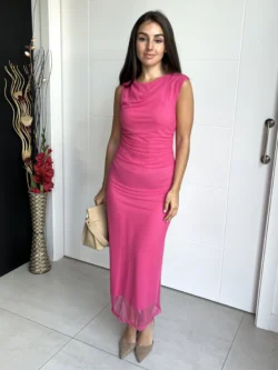 Vestido Midi Tul Liso Fucsia - Imagen 7