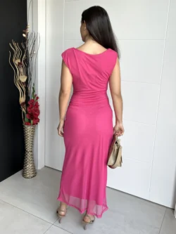 Vestido Midi Tul Liso Fucsia - Imagen 9