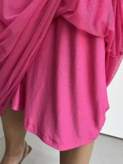 Vestido Midi Tul Liso Fucsia - Imagen 11