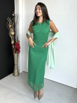 Vestido Midi Tul Liso Verde