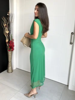 Vestido Midi Tul Liso Verde - Imagen 8