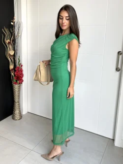 Vestido Midi Tul Liso Verde - Imagen 9