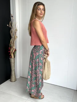 Falda Vestido Verde y Rosa - Imagen 8