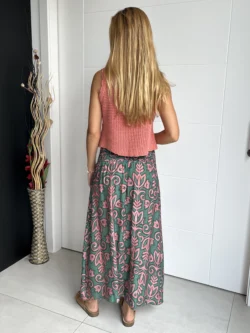 Falda Vestido Verde y Rosa - Imagen 9