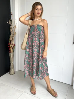 Falda Vestido Verde y Rosa - Imagen 6