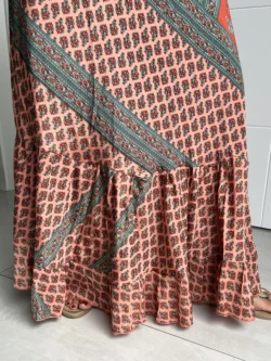 Vestido India Tirantes Boho Rosa y Verde Agua - Imagen 13