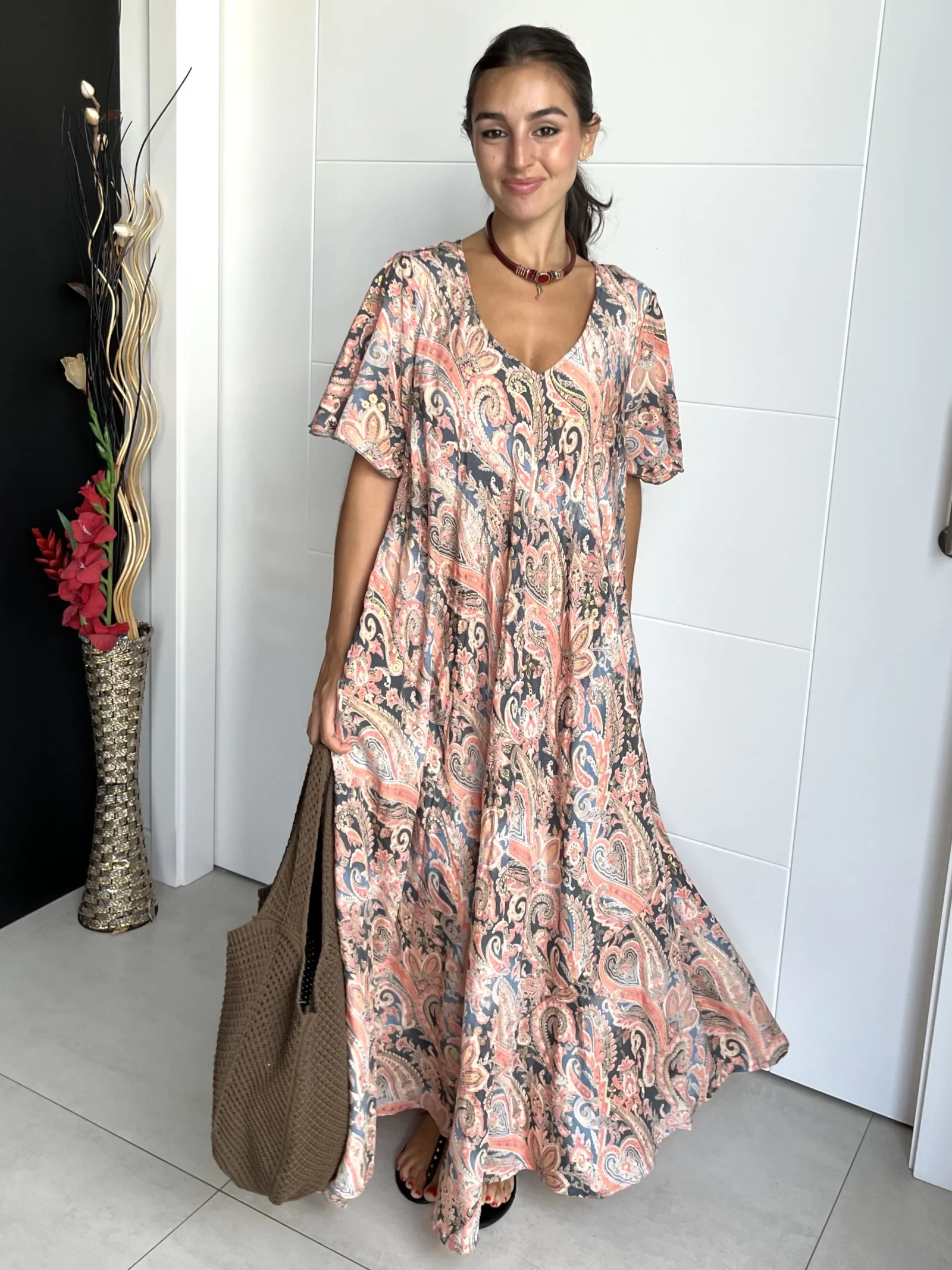 Vestido India Boho Rosado
