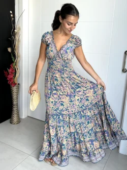 Vestido Playero Tirantes Estampado Esmeralda - Imagen 5