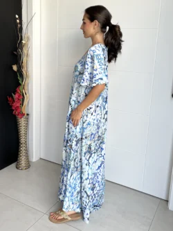 Vestido India Boho Azul y Blanco - Imagen 8