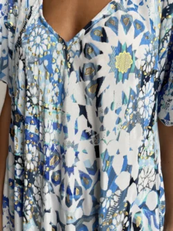 Vestido India Boho Azul y Blanco - Imagen 11