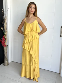 Vestido Tirantes Amarillo con Volantes - Imagen 8
