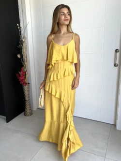 Vestido Tirantes Amarillo con Volantes - Imagen 5