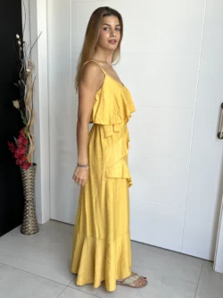 Vestido Tirantes Amarillo con Volantes - Imagen 9
