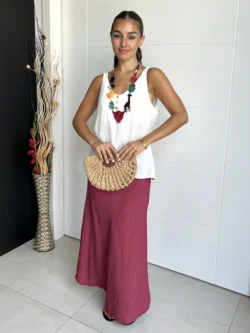 Falda Midi Frambuesa - Imagen 2