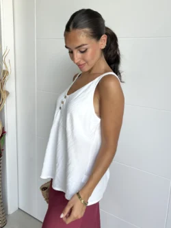 Top Tirantes Botones Blanco - Imagen 2