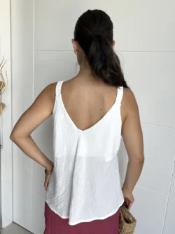 Top Tirantes Botones Blanco - Imagen 3