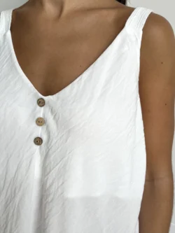 Top Tirantes Botones Blanco - Imagen 5