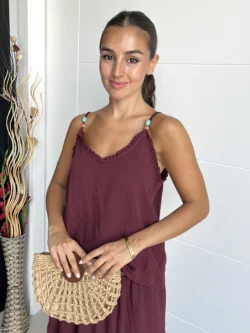 Top Tirantes Bolas Granate - Imagen 2