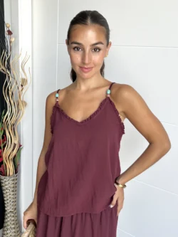 Top Tirantes Bolas Granate