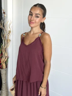 Top Tirantes Bolas Granate - Imagen 4