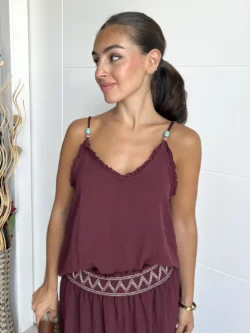 Top Tirantes Bolas Granate - Imagen 3