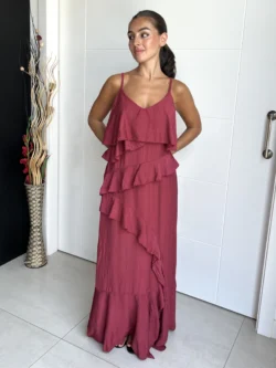 Vestido Tirantes Frambuesa con Volantes - Imagen 6