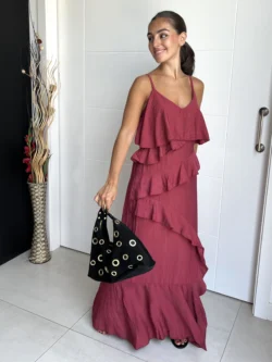 Vestido Tirantes Frambuesa con Volantes - Imagen 8