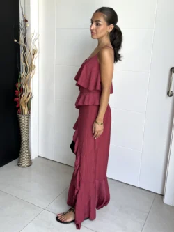 Vestido Tirantes Frambuesa con Volantes - Imagen 9