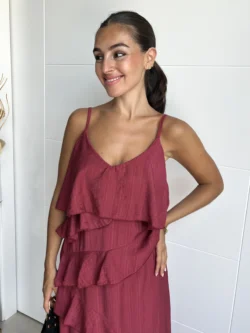 Vestido Tirantes Frambuesa con Volantes - Imagen 12