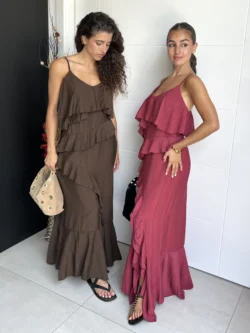 Vestido Tirantes Frambuesa con Volantes - Imagen 3