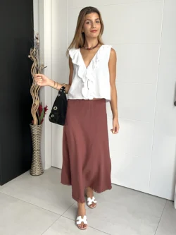 Falda Midi Teja Hilo