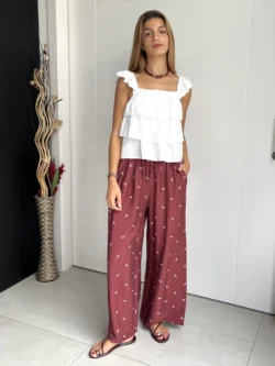 Blusa Blanca Goma Volantes - Imagen 4