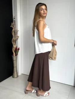 Falda Midi Chocolate Hilo - Imagen 10