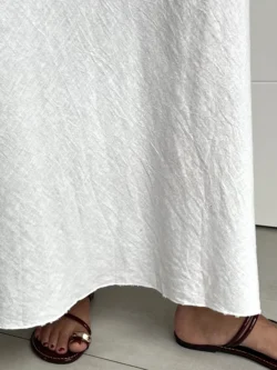 Falda Midi Blanca Hilo - Imagen 10