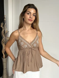 Top Tirantes Lazo Marrón