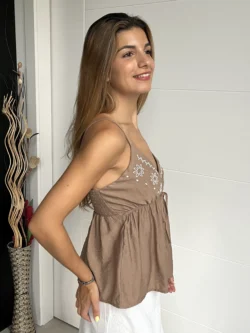 Top Tirantes Lazo Marrón - Imagen 6