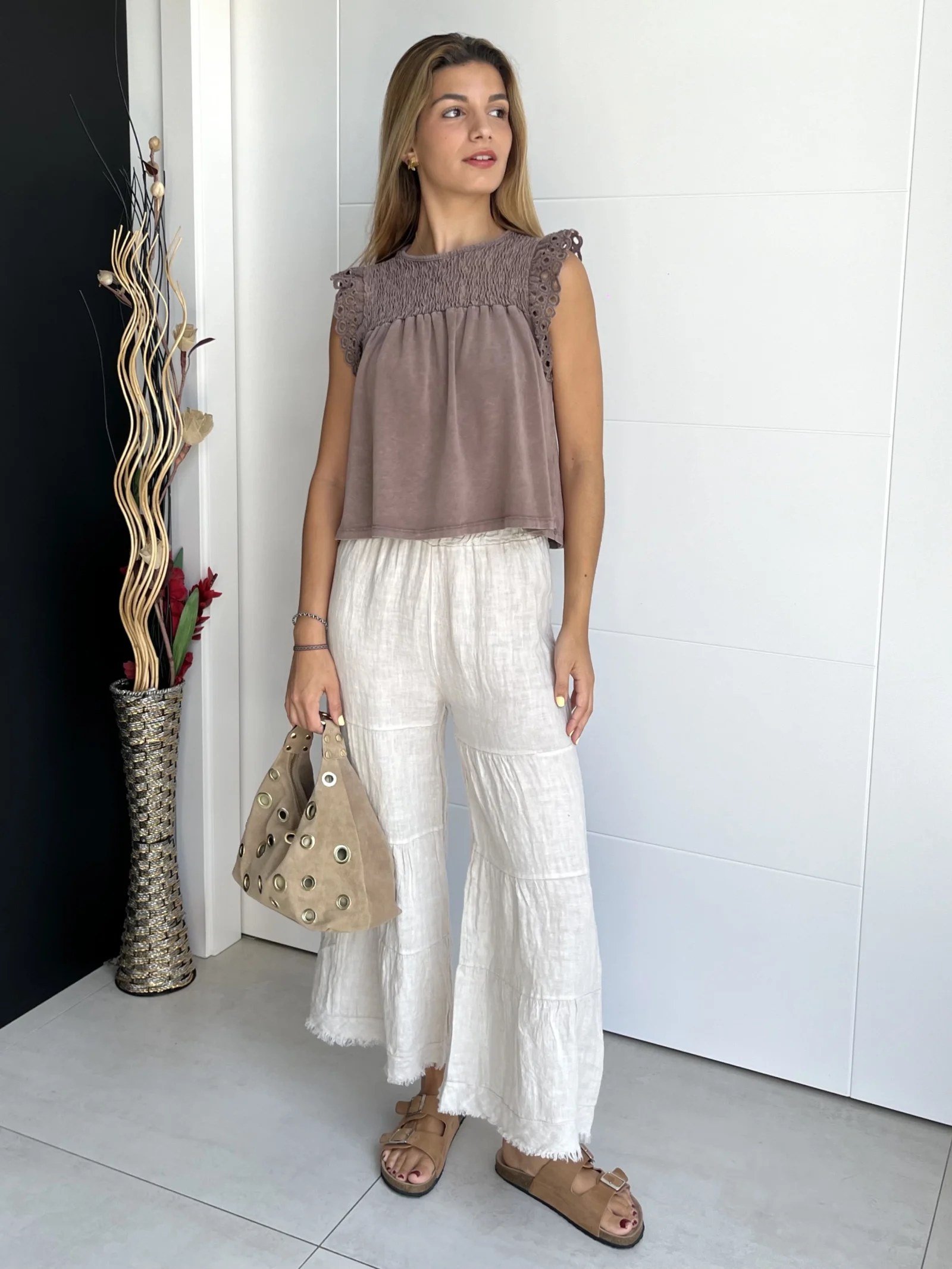 Pantalón Lino Crudo
