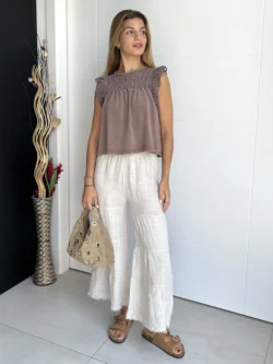 Pantalón Lino Crudo